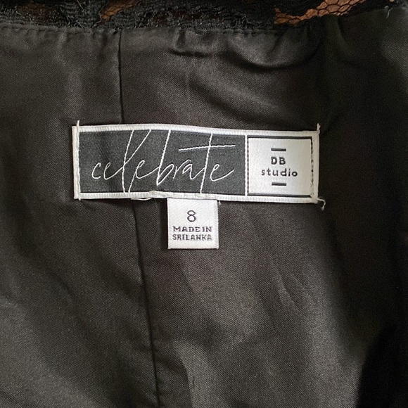 David’s Bridal - One Shoulder Lace Bridesmaid Dress - Black - 8 Long - Picture 7 of 8